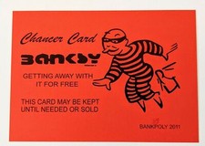 BANKSY RED Chancer Card - Banksypoly 2011 - Graffiti Art / Street Art AMAZING !