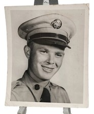 WW2 Era Photo U.S. Marine Sit Down Portrait