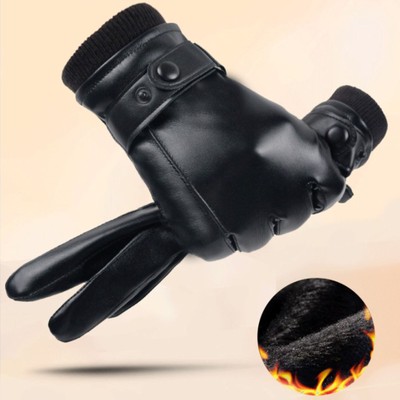 1 Pair Winter Mittens Scratch Resistant Windproof Thicken Smooth Surface Men