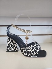Leopard Print Block Heels Sandals
