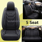 Full Surround Set For Toyota Car 5-Seat Cover Faux Leather Cushion Covers Black