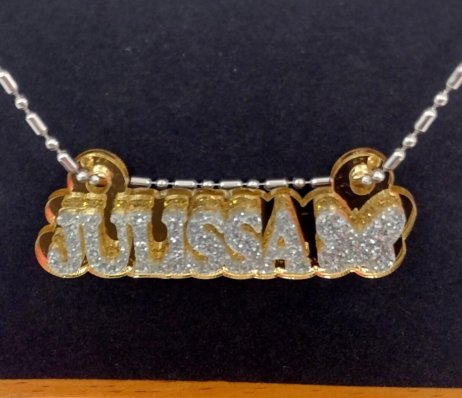 Name plate chain sale design