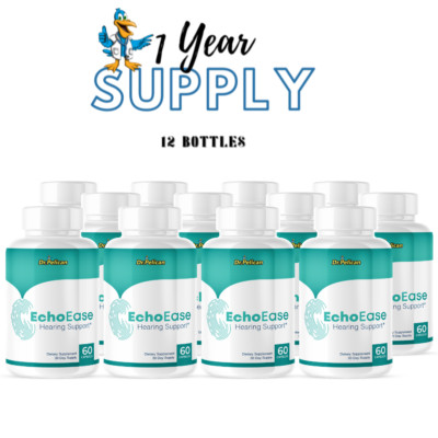 EchoEase- Hearing Support- 12 Bottles- 720 Capsules