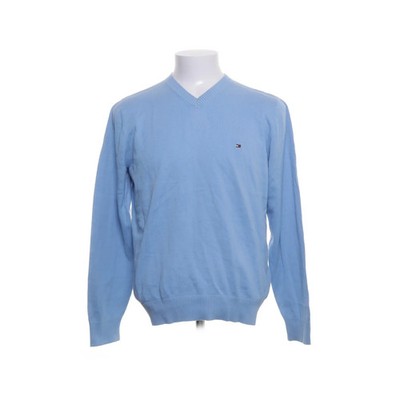 Tommy Hilfiger, Pullover, Größe: M, Blau, Baumwolle, Einfarbig, Feinstrick #fFa