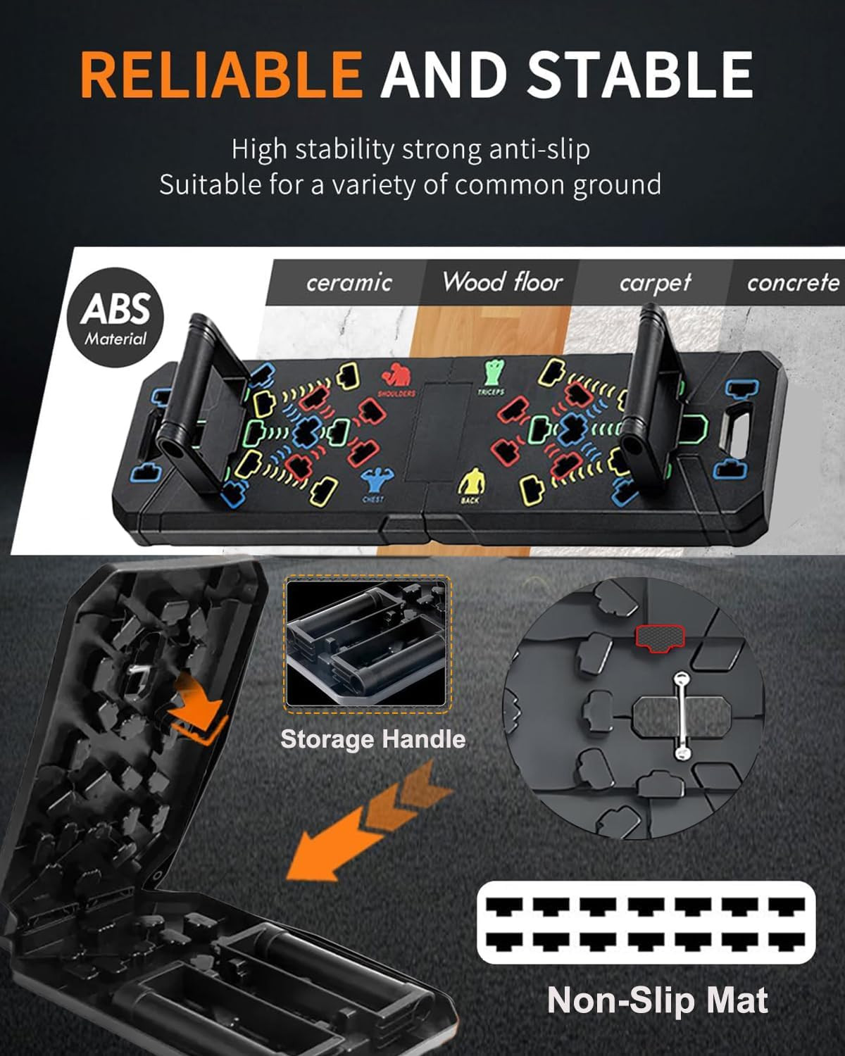 Solid Push up Board,Home Gym,16 in 1 Home Workout Equipment Multi-Functional