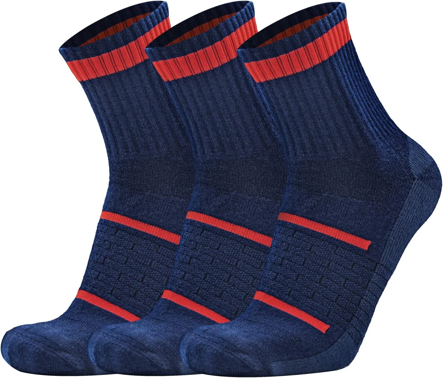 3 Pack Men'S Merino Wool Running Quarter Socks Womens Ankle Thick Cushioned Athl
