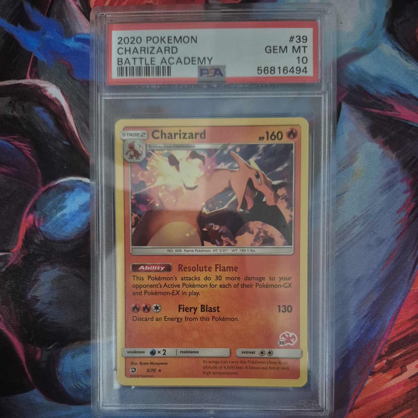 Pokemon PSA 10 GEM MT Charizard  Battle Academy #39 Stamped 2020 S#2794