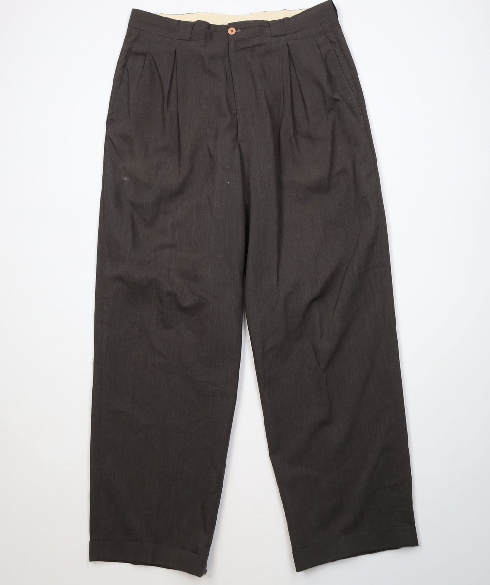 パンツ 90s Giorgio Armani wide wool slacks 50 Vtg 80s 90s Giorgio Armani Mens 34x31 Distressed Wool Knit Wide