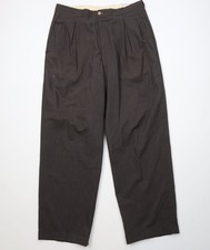 Vtg 80s 90s Giorgio Armani Mens 34x31 Distressed Wool Knit Wide Leg Chino Pants