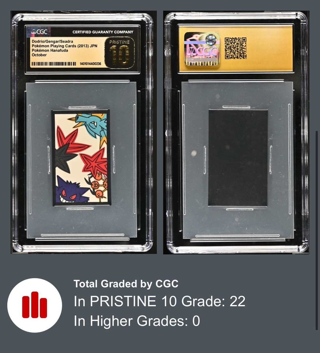 Pokémon 2013 Hanafuda Japanese Gengar Dodrio Seadra CGC Pristine