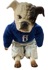 Vintage Porcelain Head Feet Hands English Bulldog Doll Preppy Sweater Pants