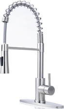 Kitchen Sink Faucet with Pull down Sprayer, Brushed Nickel Stainless Steel Bar F