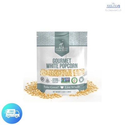 Milling White Popcorn Kernels, Non-GMO Whole Grain, 1¼ lb USA
