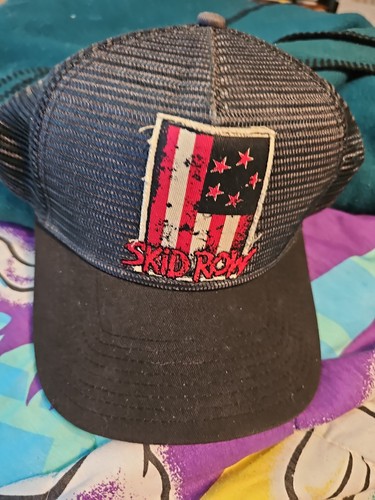 Skid Row Snapback Hat Baseball Cap Embroidered Band Logo Heavy Hair Metal