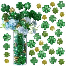 60 Pcs St. Patrick's Day Glitter Foam Vase Fillers Table Decor Foam Shamrocks