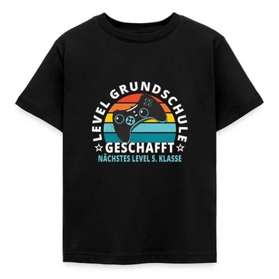 Level Grundschule Geschafft Gamer 5. Klasse Kinder T-Shirt - Bild 1 von 4