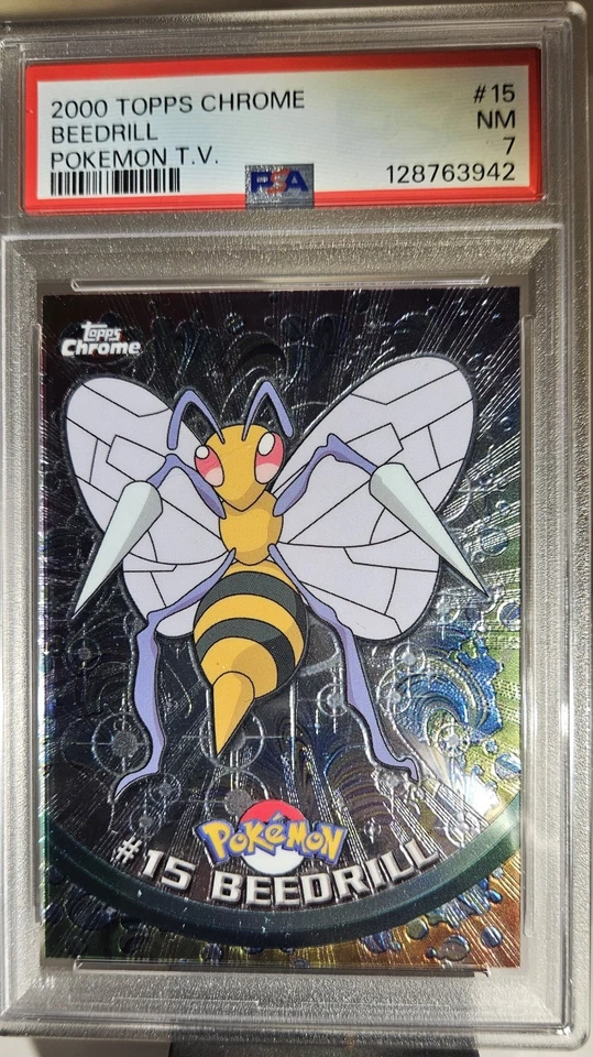 2000 Topps Chome Pokémon BEEDRILL # 15 PSA - 7 TV ANIMATION EDITION... - Image 4 of 4