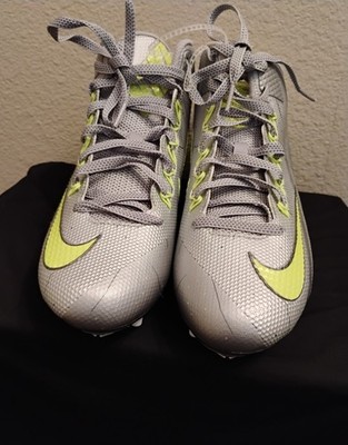 New Nike Mens Alpha Pro 2 TD Metallic Silver Gray Volt Football Cleats Size 10.5