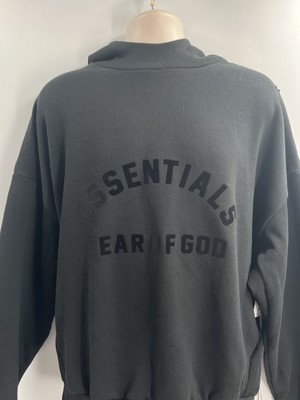 Fear of God Essentials Men's Arch Logo Jet Black Pullover Hoodie