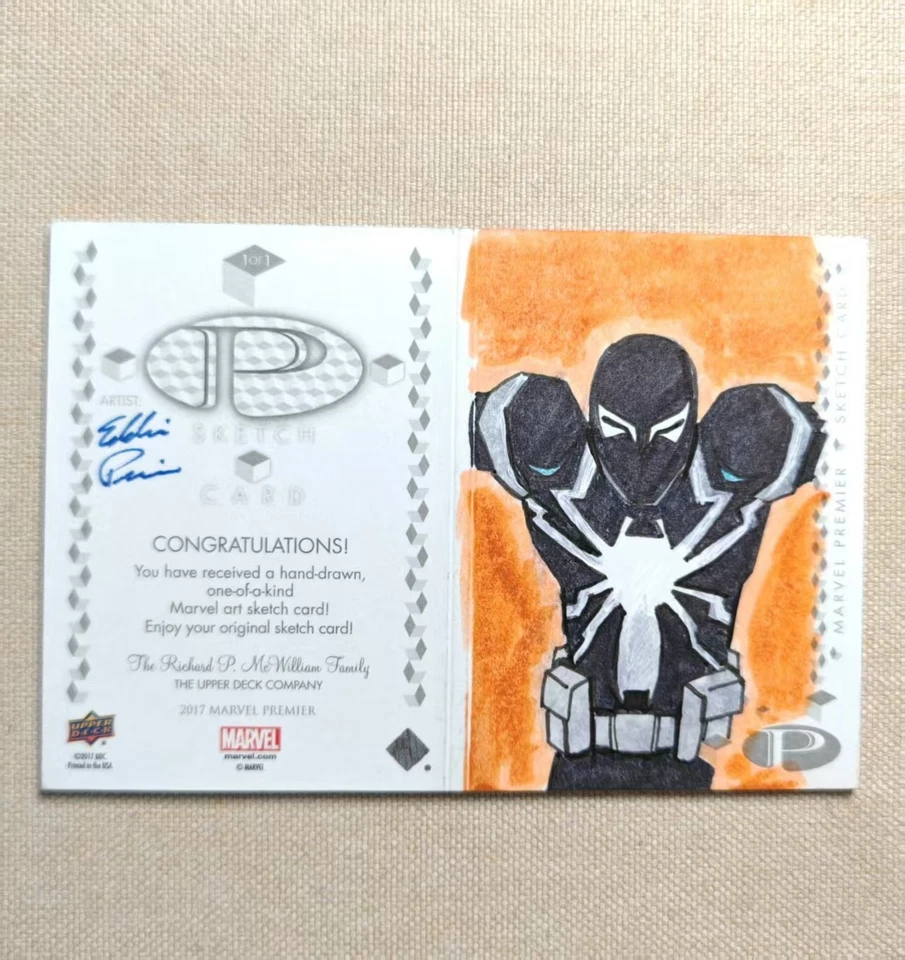 2017 Marvel Premier Sketch Card Booklet 1/1 Venom VS Carnage - Image 2 of 2