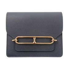 HERMES Roulis Slim Bleu Nuit Mini wallet compact wallet Bifold Wallet Used