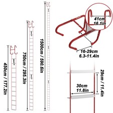 Alu Feuerleiter 4,515m faltbare Strickleiter mit Tragf&auml;higkeit bis 450kg