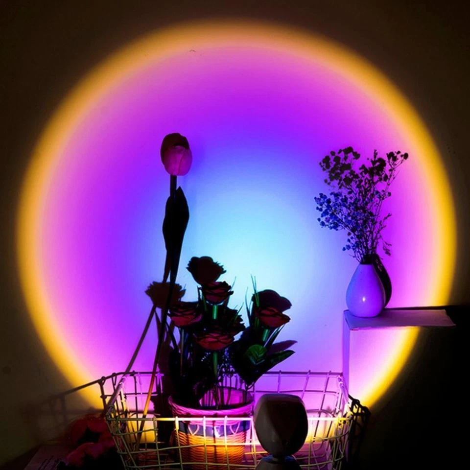 Coucher du soleil Lampe De Projection Réseau Rouge Lumière pour Chambre - Photo 1/1
