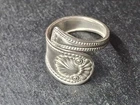 Vintage Sterling Silver Spoon Bypass Ring 925 Size 6.5