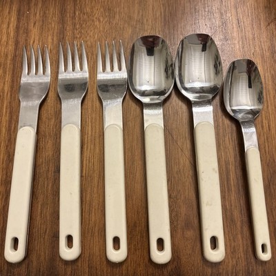 Oneida Northland Colormates White Stainless Steel Flatware Lot Of 6