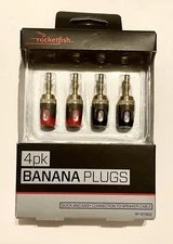 ROCKETFISH 4 PACK BANANA PLUGS NEW IN BOX SEALED