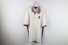 Vintage 90s Mens XL Chief Wahoo Cleveland Indians Baseball USA Flag Polo Shirt