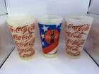 Set of 3 Vintage Coca-Cola Plastic Cups 1998–1999 Stars & Logo Design 6.5”