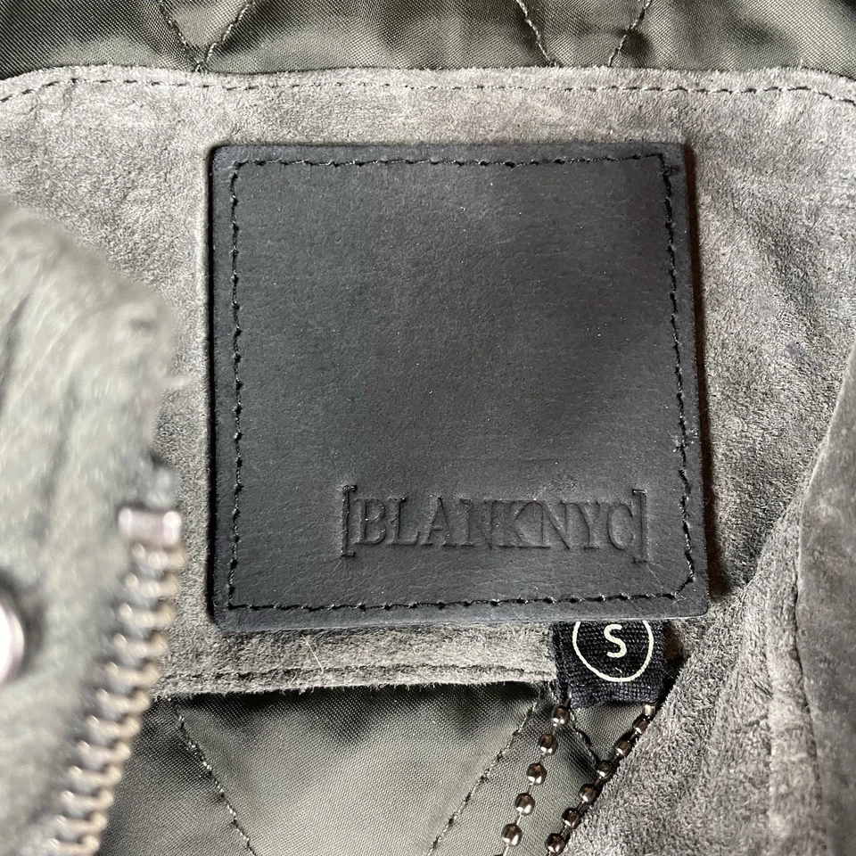 NEW Blank Nyc Jacket Men's Small Black Gray Suede Leather Chore - Image 4 of 4