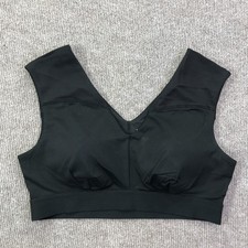 Tommie Copper Sports Bra Womens XL Black Copper Znergy Compression Mesh V Neck