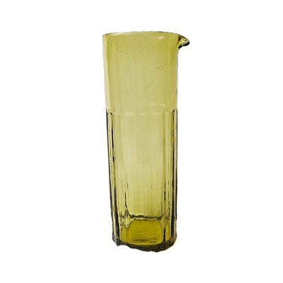 Brut Reed Carafe   Amber   Mouth-Blown Recycled Glass   1L   Art Deco Inspired