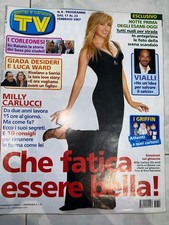RIVISTA SORRISI E CANZONI TV 2007 N. 8. MILLY CARLUCCI, VIALLI, BATTIATO, ORFEI.