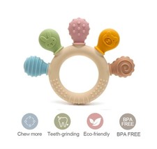 Beißring Baby BPA frei Zahnungshilfe Beißspielzeug aus Silikon Babyspielzeug