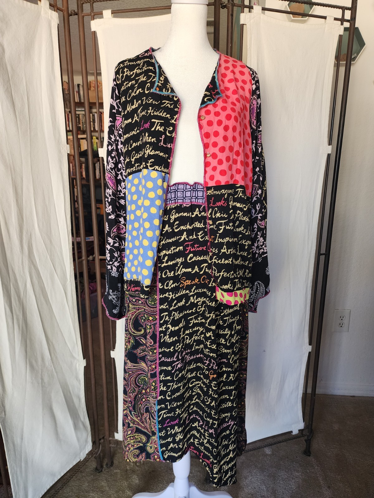 Nothing Matches Patchwork Artwear Jacket & Skirt … - image 7