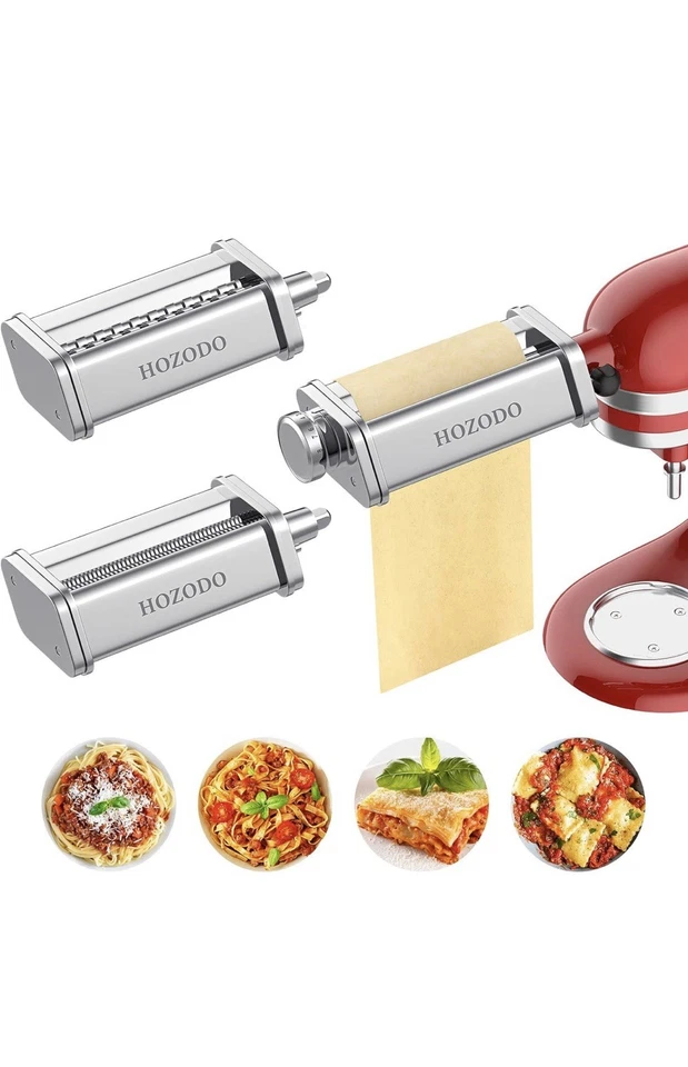 HOZODO Kitchen 3-Piece Pasta Roller and Cutter Set for KitchenAid Stand - Image 4 of 4