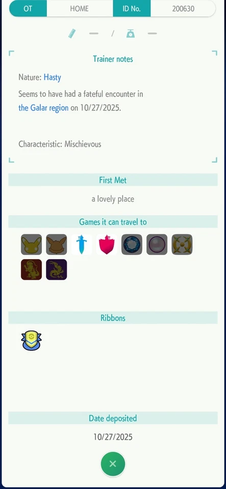 ✨ Sello de Casa Raro Brillante Zeraora ESP | INGLÉS | 100% Auténtico ✨ Pokémon Hogar Foto 2 de 2