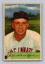 1954 Bowman #92 Ken Raffensberger LOW GRADE (stain) Vintage Baseball Card