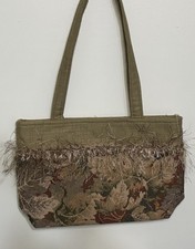 Artisan Hand Made Boho Funky  Fun Fringe  Canvas Handbag Fall Colors