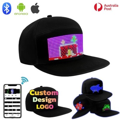 LED Cap APP Personalised Basaball Hat DIY Custom Caps Bluetooth Adjustable USB