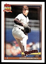 Dennis Rasmussen 1991 Topps #774 Padres MLB READ FREE SHIPPING AutographDen