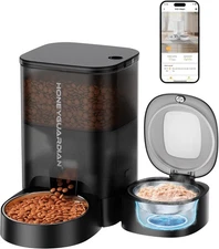 HoneyGuaridan WiFi Wet & Dry Automatic Cat Feeder S30 with Ice Packs Smart Black