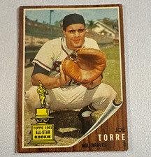 1962 Topps - Rookie Joe Torre Milwaukee Braves Baseball Card #218. rookie card picture