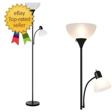Floor Lamp with Reading Light, 68" Tall for 2 With - Black