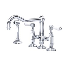 Rohl A1458LPWSAPC-2 Acqui Bridge Kitchen Faucet With Side Spray Polished Chrome