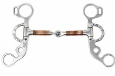 5" Short Shank Argentine Copper Wire Wrapped Mouth Snaffle Studded Bit 35666B