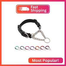 Yunleparks Martingale Collar for Dogs,Escape Proof No Pull, Black, Large